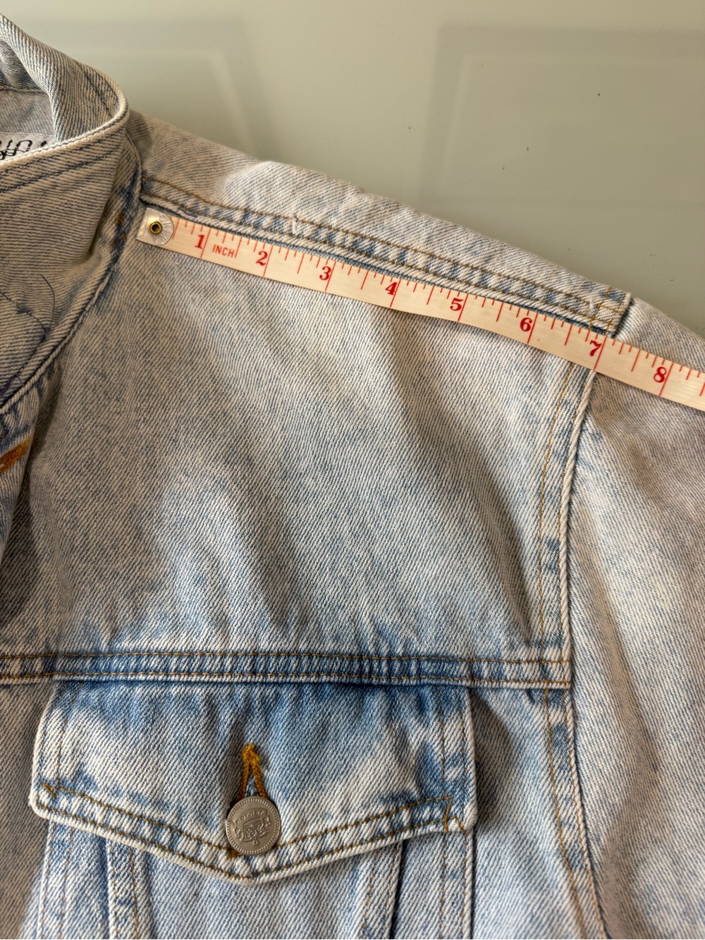 Vintage Joujou Butterfly Embroidered Cropped Denim Jacket Western Acid Wash 90s - Picture 10 of 11